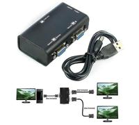 (508) Adattatore convertitore splitter VGA/SVGA a 2 porte, 1 PC, per schermo LCD video a 2 monitor