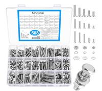 508 Pezzi Set Viti in Acciaio Inossidabile M5 M6 M8, Set Viti e Dadi Metrici, Assortimento Viti Filettate con Rondelle, Viti a Testa Esagonale per Macchine e Manutenzione