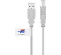 Goobay Cavo USB 2.0 50833 – Alta velocità Tipo B, Certificato USB, Grigio 5 m