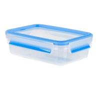 Emsa 508539 rettangolare contenitore di alimento con coperchio, 0,8 litri, trasparente / blu, Clip & Chiudi