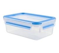 Emsa 508540 rettangolare contenitore di alimento con coperchio, 1.0 litri, trasparente / blu, Clip & Chiudi