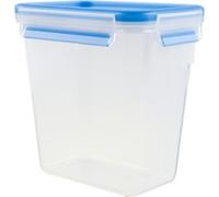 Emsa 508543 rettangolare contenitore di alimento con coperchio, 1,6 litri, trasparente / blu, Clip & Chiudi