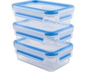 508570 recipiente per cibo Rettangolare Scatola 0,55 L Trasparente 3 pz, Casella trasparente/Blu, Scatola, Rettangolare, 0,55 L, Trasparente, Elastomero Termoplastico (TPE), Germania