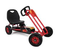 509 Crew Rocket Pedal-Gokart - rosso | pedaliera | giocattolo per ragazzi e ragazze con seduta ergonomica regolabile e maneggevolezza precisa, ruote in gomma, con freno a mano, dai 4 anni in su