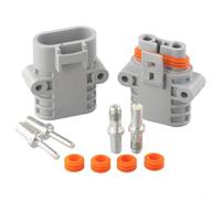 50A 600V Set di connettori per carrelli elevatori per cavi AWG 6 - per accoppiamento rapido in PPO con protezione antincendio UL94-V0, connettori di alimentazione grigi stile Anderson per veicoli