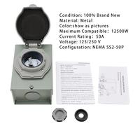 50Amp RV Generator Inlet Box NEMA SS2-50P Power Inlet Box 125/250V Y1