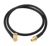 50cm/1.64ft Cavo di prolunga RP-SMA maschio ad angolo retto a RP-SMA femmina Cavo RG58, ponticello coassiale a bassa perdita per router WiFi Scheda di rete wireless Sicurezza Telecamera IP ad Antenna