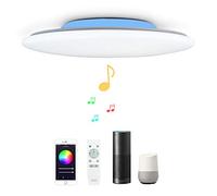50CM 48W Sternenhimmel WIFI Musik Led Deckenleuchte Kompatibel Mit Amazon Alexa Google Home deckenlampe Mit bluetooth lautsprecher, RGB Farbwechsel Und fernbedienung Dimmbar Für Schlafzimme