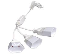 50cm Cavo di Prolunga, 3 in 1 Prolunga Elettrica Presa Europea, Cavo di Alimentazione, 250 V/2,5 A,per TV, PC,Monitor,Lampada,Computer, Proiettore-Bianco