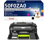 50F0ZA0 Nero Cartuccia Toner di Ricambio ad alta Capacità per Lexmark MS310d MS310dn MS312dn MS315dn MS410d MS410dn MS415dn MS510dn Stampante, 60000 Pagine,Black-1 pack