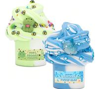 50g/200g Kit fai-da-te per slime alla crema con tema di rana e balena - Slime soffice a doppio colore super elastico, adatto per bambini, regalo di Natale ideale, bomboniera per feste, giocattolo sens