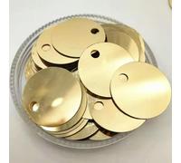 VICIYOO 50g Grandi Paillettes Rotonde 20mm PVC Paillettes Rotonde Piatte per Artigianato Oro Chiaro con Foro Laterale Grande da 3mm