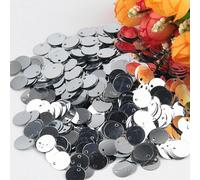 50g Paillettes grandi 10mm 15mm 20mm 25mm 30mm Paillettes rotonde piatte Accessori per cucito e artigianato per matrimoni Lentejuelas Para Coser-Argento-15mm50g600pz