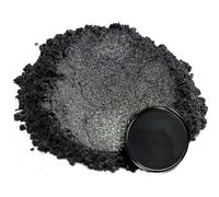 50g Polvere di Mica Metallica Colori per Resina Epossidica Naturale Colorante,Utilizzato In EPoxy Creazione di Sapone Produzione di Candele Lucido Labbra Unghie Trucco Pittura (Nero)