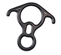 50KN Rock Climbing Rescue Rappelling Figura 8 Anello Corda Discensore Nero