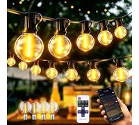 50M Catena Luminosa Esterno Luci Giardino Catena, APP+ Telecomando LED Lampadine Luminosa Luce da esterno Giardino Impermeabile IP44 Luci Esterno, Adatta per Festival, Matrimoni, Feste, Giardini