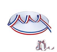 50m x 10mm Nastro Tricolore, Rosso Bianco Blu Polyester Fabric Webbing Tricolor Ribbon Cinghia Colorato per Fettucce Decorativo Colorful Rotolo di Nastro Flag Ribbon Per Realizzazione DIY Craft