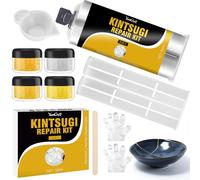 50ml Kintsugi Kit, SiCurità Alimentare Kintsugi Kit, Con Polvere D'Oro e Argento, Colla Ceramica, Riparare e Decorare Porcellana, Ceramica, Gypse, Colla di Riparazione di Vetro