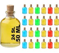 50Ml Mini Bottiglie Di Vetro Con Tappo in Sughero 24 Pezzi, Bottigliette per Liq