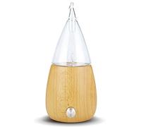 50ml Waterless Pure Essential Oil Diffuser Wood Glass Fogger Aroma Difusor LED Light Essential Oil Nebulizer Home Bedroom Office (A)
