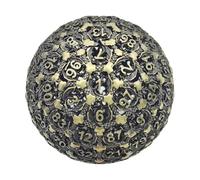 50mm Metal D100 Polyhedral Dice - Single 100-Sided RPG Die with Velvet Pouc