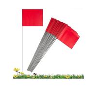 50Pack Marking Flags, Red Yard Flags 15x4x5Inch, Marker Flags, Lawn Flags Markers, Irrigation Flags, Landscape Flags