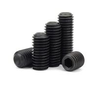 50pc Internal hexagon headless concave end set screw, 2# - 8#, 304 stainless steel and 12.9 black steel, used for fixing industrial machinery and equipment(12.9 steel,3/8"_8-32)