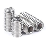 50pc M2 M2.5 M3 M3.5 M4 M5 M6 DIN916 acciaio inossidabile 304 nero di grado 12,9 acciaio esagonale a esagono incassato a brugola punta a tazza Set di viti senza testa Bolt-M4,25mm, acciaio