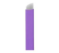 50PCS 0.2MM Disposable Tattoo Makeup Purple Microblade Needle for Eyebrow Work (12Pin)
