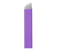 50PCS 0.2MM Disposable Tattoo Makeup Purple Microblade Needle for Eyebrow Work (14Pin)