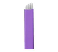 50PCS 0.2MM Disposable Tattoo Makeup Purple Microblade Needle for Eyebrow Work (16Pin)