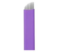 50PCS 0.2MM Disposable Tattoo Makeup Purple Microblade Needle for Eyebrow Work (18Pin)