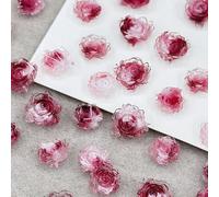 50Pcs 3D Fiore Camelia Art Set 3D Forniture di Arte Chiodi Rotondi Charms Suggerimenti Accessori Per Le Donne Acrilico