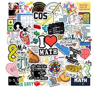 50pcs Adesivi Matematici Divertenti, Decorazioni Con Righello Per Il Giorno Del Pi Greco, Adesivi Didattici In Vinile Impermeabili Per Bottiglie D'Acqua, Laptop