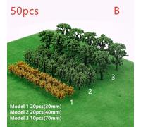 50pcs Alberi Modellismo Ferroviario Verde Realistico(B) | Materiale plastica , leggero, , perfetto per esterni, nel tempo