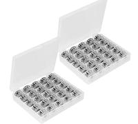 50PCS Bobine di Metallo per Macchina da Cucire, BetterJonny Bobine Metallo Rocchetti Spolette Vuoto Bobine Vuote in Metallo con Scatola Scatole Bobine per Bobine Regolari Fratello Janome Elna Singer