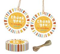 50pcs Boho Sun Grazie Tag con catena Primo viaggio intorno al compleanno Decorazioni rotonde Regalo a tema per un ragazzo felice 1 ° baby shower decorazioni Forniture per feste