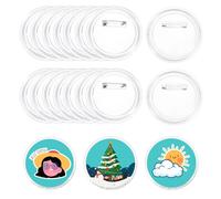 50Pcs Bottoni Acrilici per Cucire Spille Trasparenti 2.24" Maker Badges