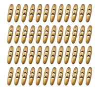 50Pcs Bottoni Legno per Cucire Forma Oliva 50mm/2Pollici, Caffè Chiaro
