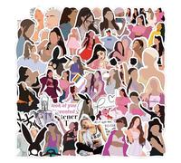 50pcs Cantante Adesivi Pop Star, Adesivi in Vinile Musicale Bagagli Notebook Telefono Cellulare Bottiglia Auto Muro DIY Impermeabile Adesivi Fan Regali Arte Immagine (B,50 PCS)
