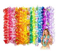 50Pcs Collane Hawaii Fiori Ghirlanda Hawaiana Collana Tropicale Ghirlande Hawaii Hula Hawaiian Leis Luau Fiori Multicolori Fiori Ghirlande Festoni Hawaiani Hawaiian Ruffled Flower Lei F