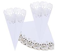 50PCS Coni di riso Albero della vita + Biadesivo,Facili da Montare e Buon Materiale,Coni per la Confettata,Coni Porta Riso o Coriandoli,Conetti per le Bomboniere di Matrimonio Battesimo Comunione (50)
