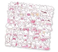 50Pcs Conigli Adesivi Estetici per Bottiglia D'acqua Scrapbook Diario Laptop Chitarra Bagagli Bambino Ricompensante Animale Sticker