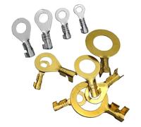 50pcs DJ431 6B/3.2A/4.2A/5B/8B/10B/12C terminale terminale cavo O-ring rame nudo crimpato a freddo connettore circolare crimpatura terminale (colore: DJ431-4.2A, Size: Golden)