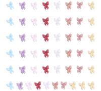 50pcs Fiocchi Unghie Charms Semplice Bowknot Unghie Decorazioni Arte Archi Disegni Forniture Resina Strass Regali Resina Nail Strass
