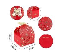 50Pcs Flower Butterfly Hollow Candy Box Cookie Gift Boxes Romantic Wedding Favors Cute Chocolate Box for Birthday Party Supplies (Blue, L)