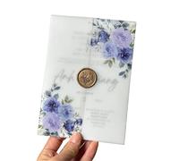 50Pcs Flower Vellum Wrap Suitable For A 5 X 7 Wedding Invitation(Color3)