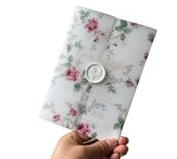 50Pcs Flower Vellum Wrap Suitable For A 5 X 7 Wedding Invitation Per Decoration(Color1)
