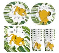 50pcs Il Re Leone Stoviglie di Compleanno Set, Vassoio di Carta, Tovagliolo, Tazza, Leone Decorazioni per Feste Stoviglie Set -10persone