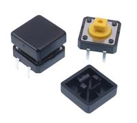 50pcs Interruttori Tattile Momentanei PCB 12x12mm Con Coperchio Altezza 7.3mm